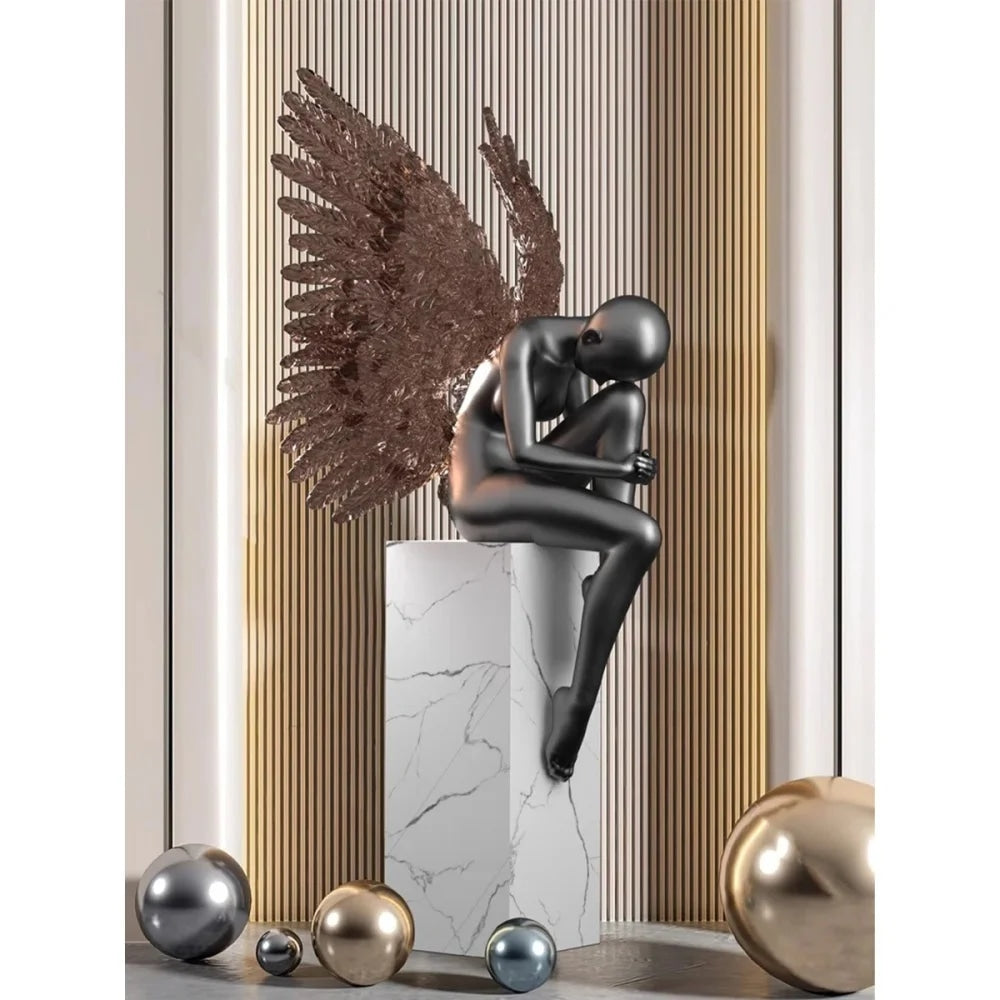 Translucent Wing Angel Decorative Ornament Figure Sculpture-OVERSCALE ART
