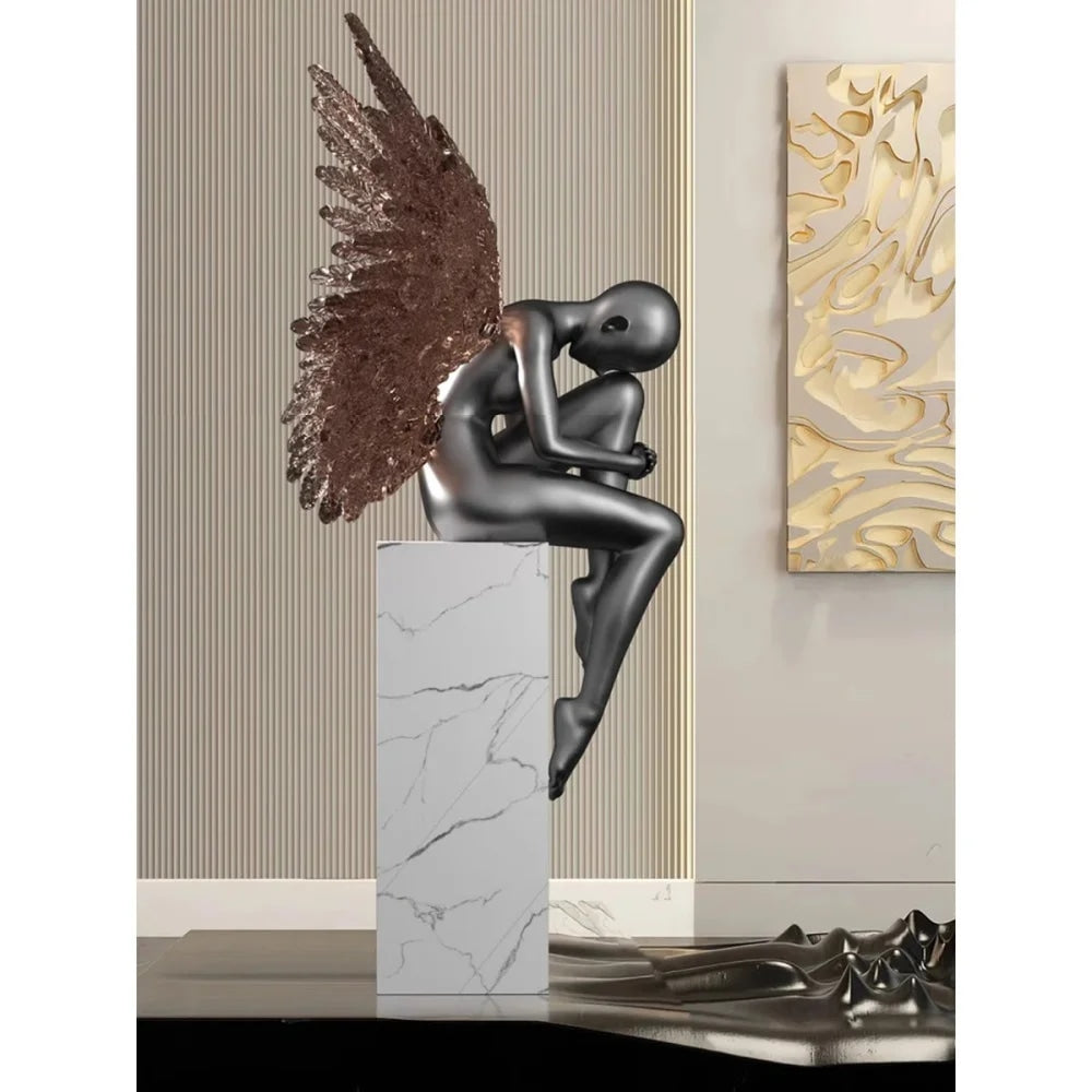 Translucent Wing Angel Decorative Ornament Figure Sculpture-OVERSCALE ART