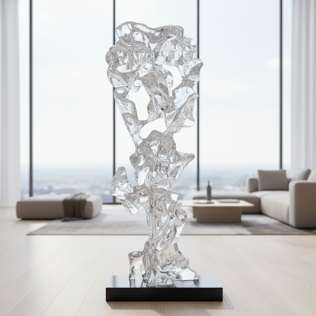 Transparent Resin Rock Floor Sculpture-Decorative Sculpture-OVERSCALE ART