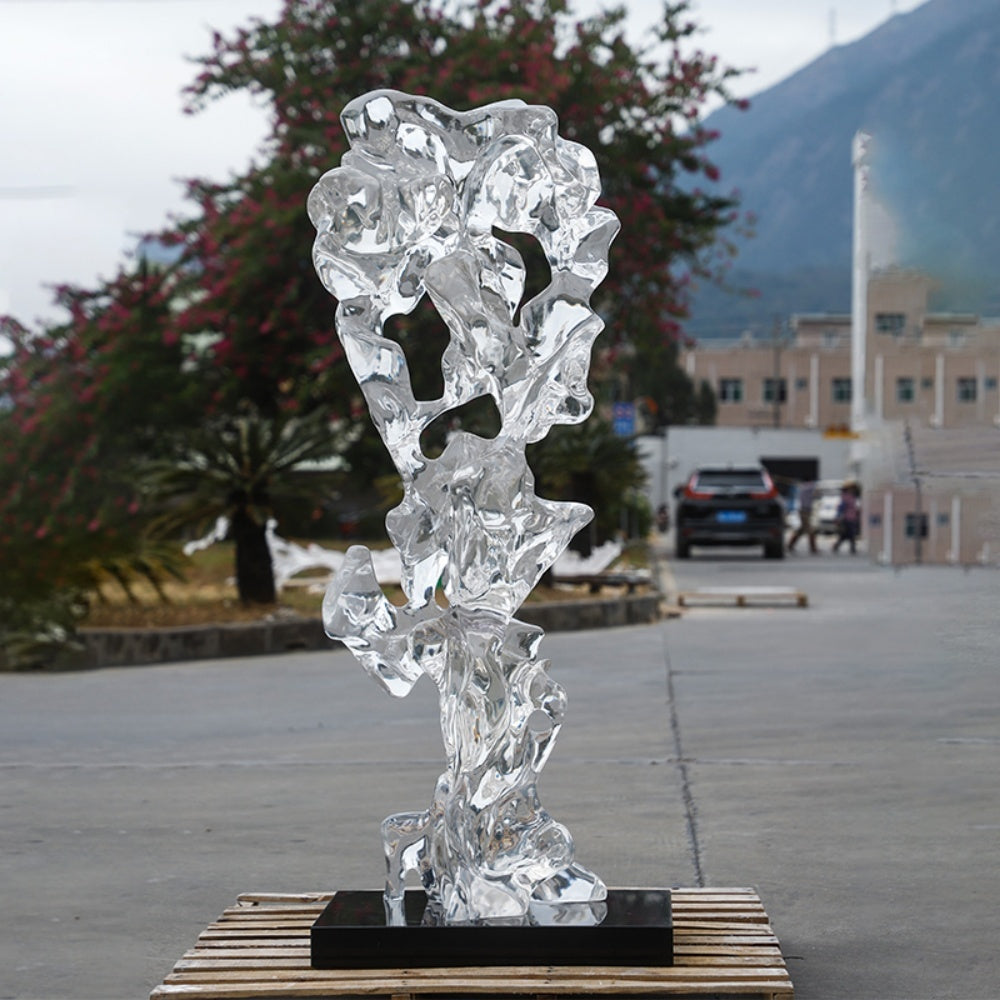Transparent Resin Rock Floor Sculpture-Decorative Sculpture-OVERSCALE ART