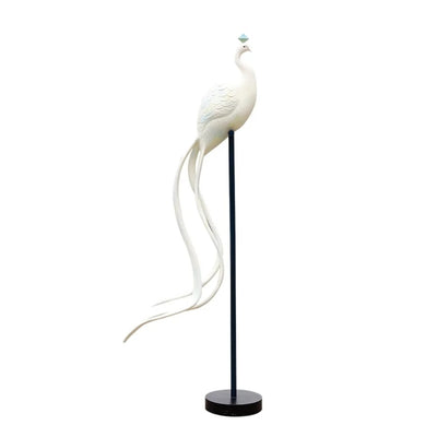 White Peacock Sculpture Bird Floor Statue
